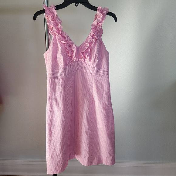 Lilly Pulitzer Phoebe Ruffle Neckline Dress, Size 4 - Picture 2 of 9